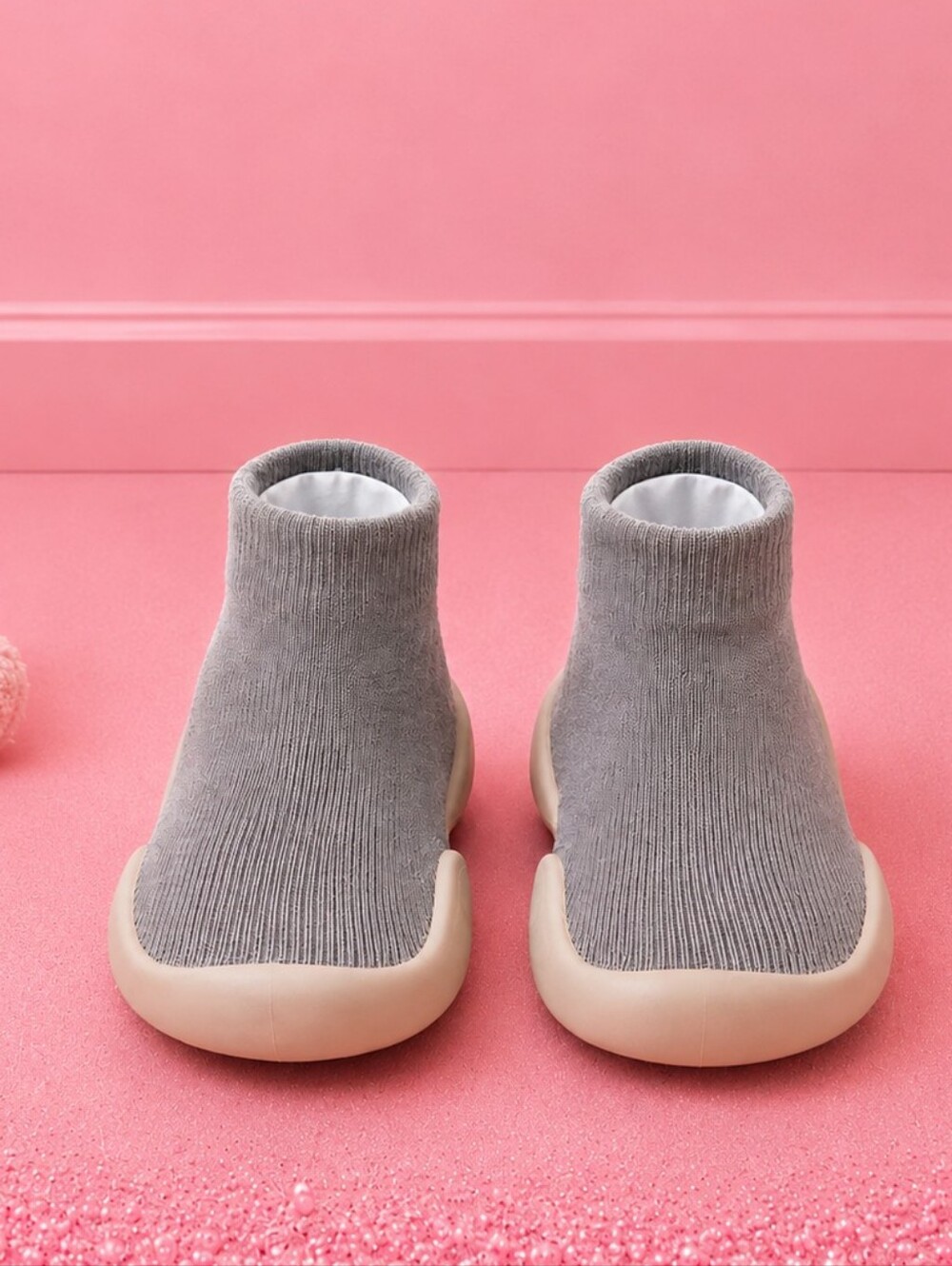 Tiny Explorings Gray Sock Shoes Toddler Barefoot Walking Shoes 18-24M